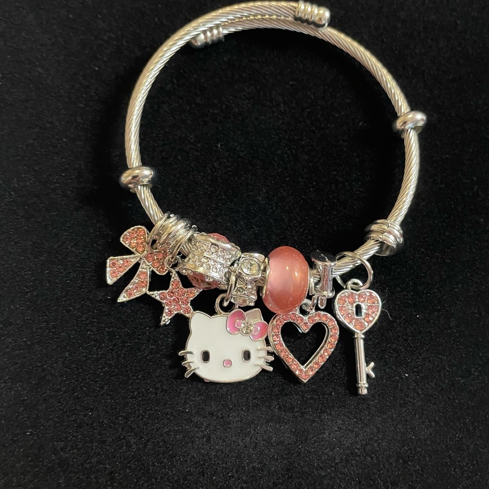 Hello Kitty Cat Charm Bracelet – Y2K Spicy Girl Aesthetic, Adjustable